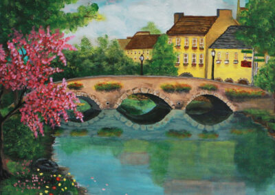 Landscape Painting_Village. on The River