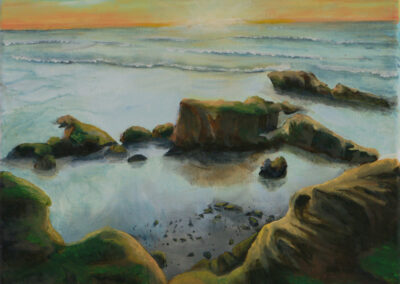 Low Tide at Sunset Seascape Painting