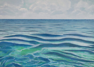 Watercolors beachscape oil painting