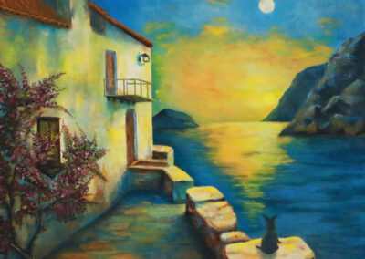 Landscape Painting Moonlighting 20" x 20"